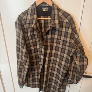 Eddie Bauer Brown Plaid Shirt Jacket